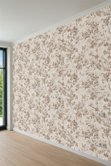 Dreamwall Çiçek Dalları Desenli Bohem Tek Parça Tekstil Duvar Kağıdı küçük görsel 2