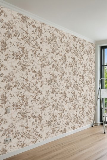 Dreamwall Çiçek Dalları Desenli Bohem Tek Parça Tekstil Duvar Kağıdı küçük görsel 3