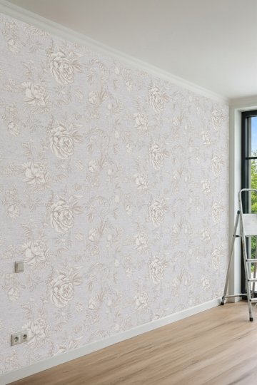 Dreamwall Çiçek ve Yaprak Desenli Zarif Klasik Tek Parça Tekstil Duvar Kağıdı küçük görsel 4