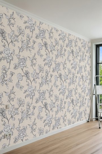 Dreamwall Çiçekli ve Sarmaşık Desenli Tek Parça Tekstil Duvar Kağıdı küçük görsel 3