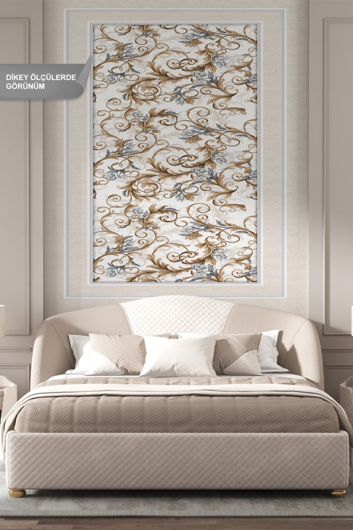 Dreamwall Çıta Panelli Klasik Barok ve Damask Desenli Tek Parça Tekstil Duvar Kağıdı
