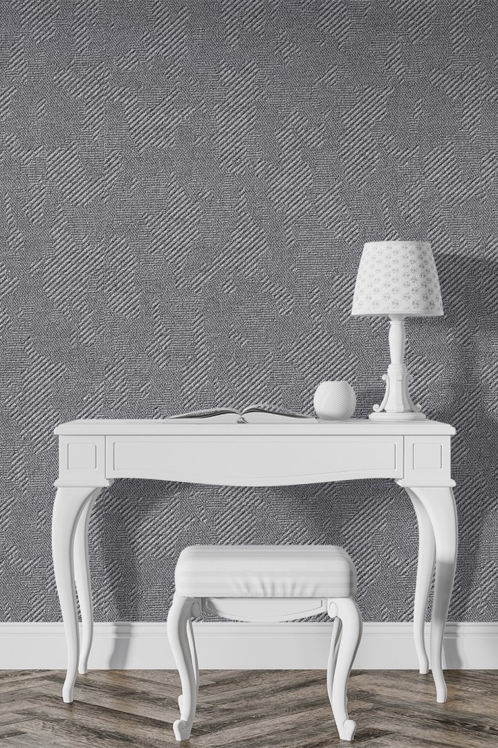 Dreamwall Çizgisel Kabartmalı ve Dokuma Efektli Tek Parça Tekstil Duvar Kağıdı