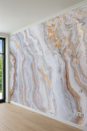 Dreamwall Dalgalı Geçişli Mermer Dokulu Lüks Tek Parça Tekstil Duvar Kağıdı küçük görsel 3