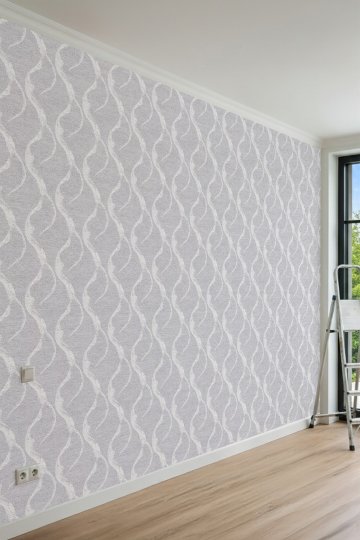 Dreamwall Dalgalı ve Kıvrımlı Çizgi Motifli Tek Parça Tekstil Duvar Kağıdı küçük görsel 3