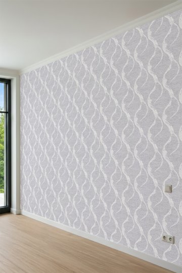 Dreamwall Dalgalı ve Kıvrımlı Çizgi Motifli Tek Parça Tekstil Duvar Kağıdı küçük görsel 4