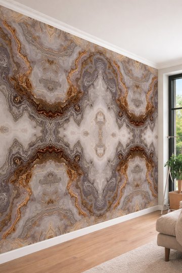 Dreamwall Damarlı Mirror Mermer Desenli Tek Parça Tekstil Duvar Kağıdı