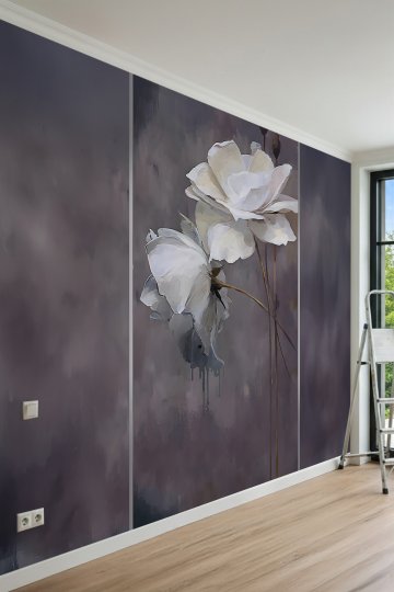 Dreamwall Dikey Panel ve Sanatsal Şakayık Motifli Tek Parça Tekstil Duvar Kağıdı küçük görsel 2