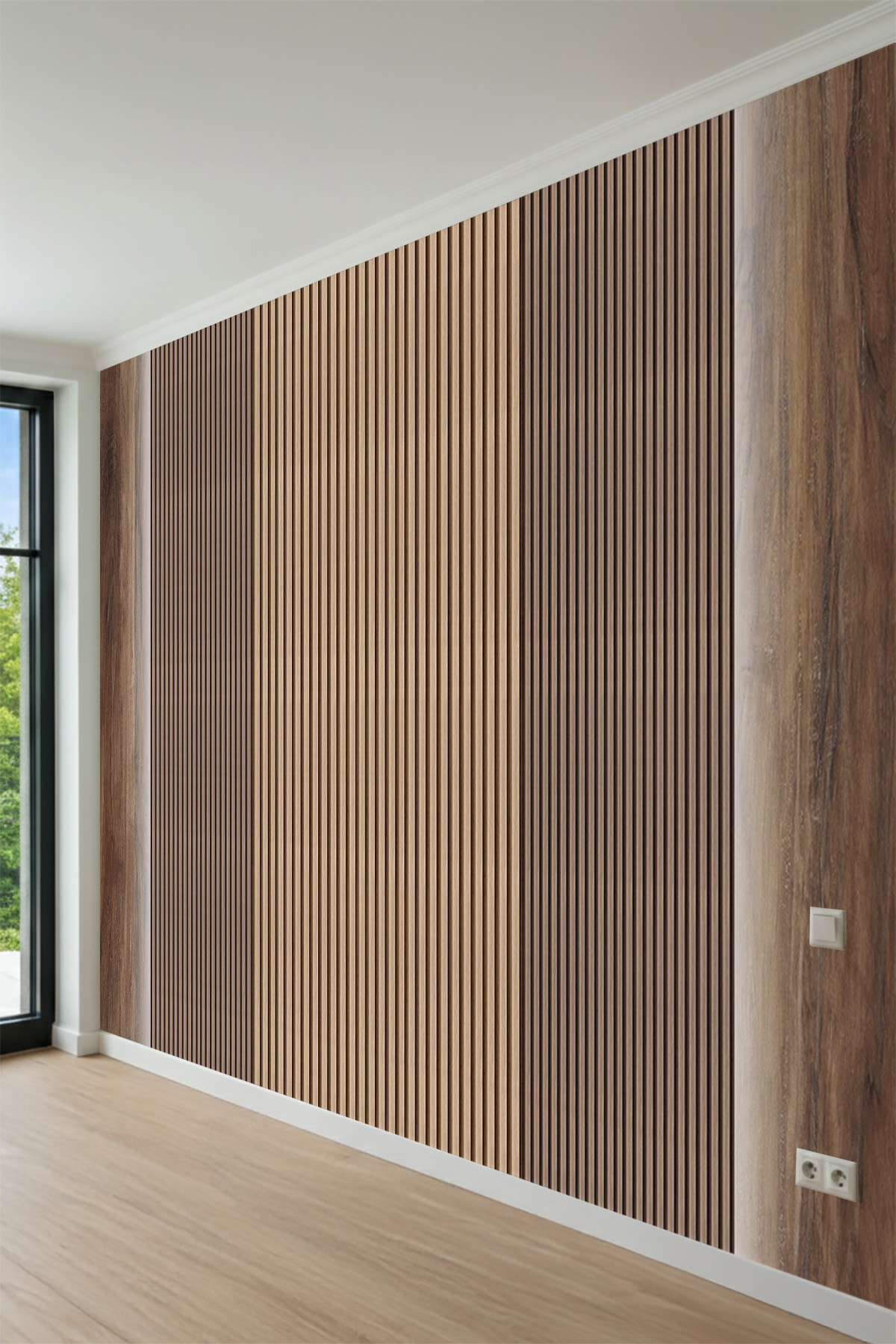 Dreamwall Dinamik Ahşap Çıta ve Oniks Mermer Desenli Tek Parça  Duvar Kağıdı görsel 1