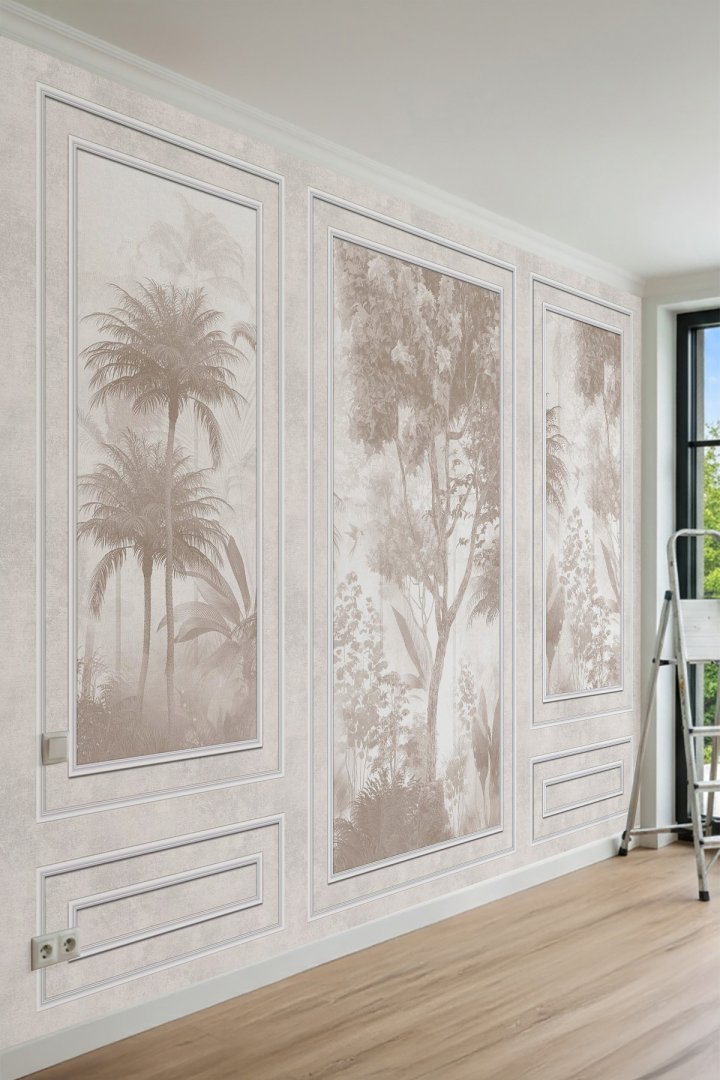 Dreamwall Duvar Çıtası ve Soft Tropikal Orman Manzaralı Tek Parça Tekstil Duvar Kağıdı