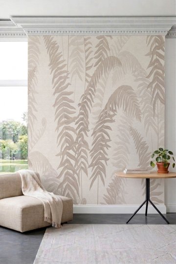 Dreamwall Eğrelti Otu Fern Yaprak Desenli Tek Parça Tekstil Duvar Kağıdı küçük görsel 1