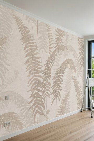Dreamwall Eğrelti Otu Fern Yaprak Desenli Tek Parça Tekstil Duvar Kağıdı küçük görsel 2