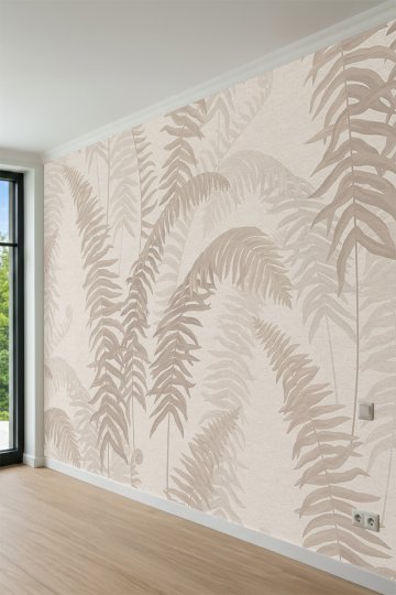 Dreamwall Eğrelti Otu Fern Yaprak Desenli Tek Parça Tekstil Duvar Kağıdı küçük görsel 4