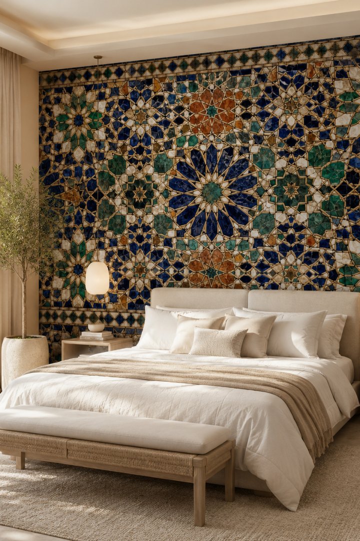 Dreamwall Elhamra Mozaiği Temalı Tek Parça Tekstil Duvar Kağıdı