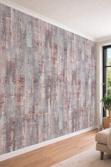 Dreamwall Eskitilmiş Beton Görünümlü Tek Parça Tekstil Duvar Kağıdı