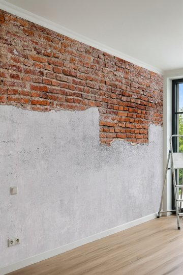 Dreamwall Eskitme Beton Sıva ve Tuğla Görünümlü Tek Parça Tekstil Duvar Kağıdı küçük görsel 2