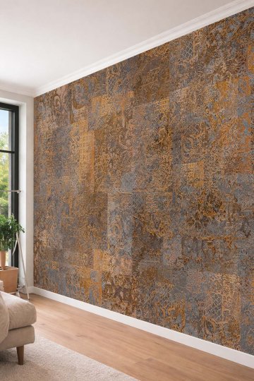 Dreamwall Eskitme Motifli Beton Doku Görünümlü Tek Parça Tekstil Duvar Kağıdı 
