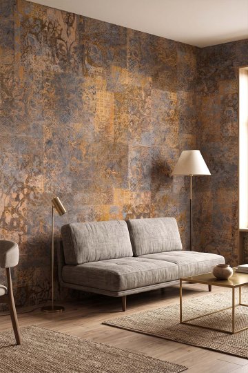 Dreamwall Eskitme Motifli Beton Doku Görünümlü Tek Parça Tekstil Duvar Kağıdı  küçük görsel 4