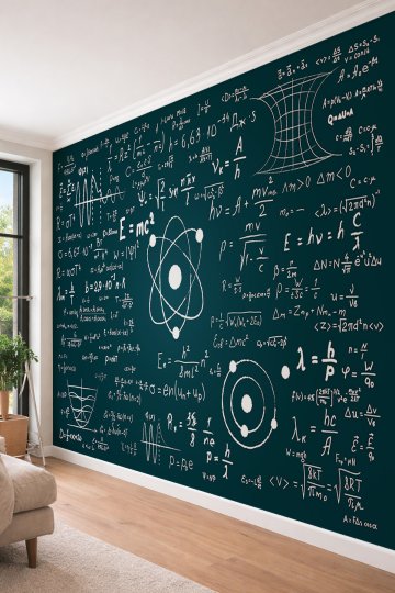 Dreamwall Fizik ve Matematik Formülleri Temalı Entelektüel Tek Parça Tekstil Duvar Kağıdı