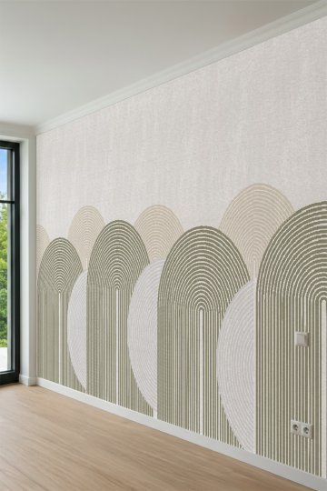 Dreamwall Geometrik Gökkuşağı Desenli Tek Parça Tekstil Duvar Kağıdı