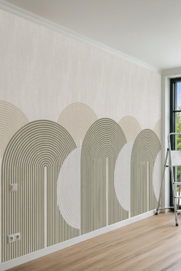 Dreamwall Geometrik Gökkuşağı Desenli Tek Parça Tekstil Duvar Kağıdı küçük görsel 4