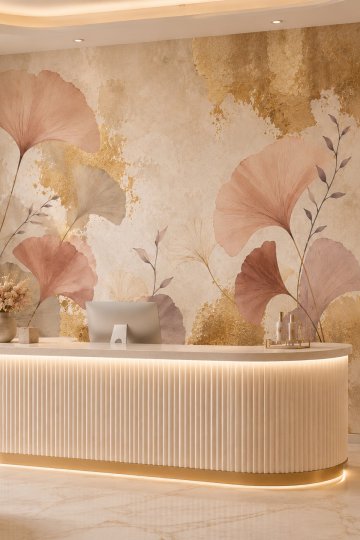 Dreamwall Ginkgo Zarafeti Temalı Tek Parça Tekstil Duvar Kağıdı