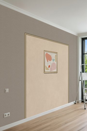 Dreamwall Gold Çıta ve Tablo Desenli Tek Parça Tekstil Duvar Kağıdı küçük görsel 1
