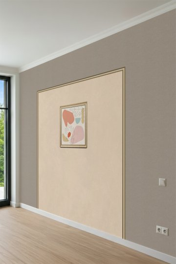 Dreamwall Gold Çıta ve Tablo Desenli Tek Parça Tekstil Duvar Kağıdı küçük görsel 3