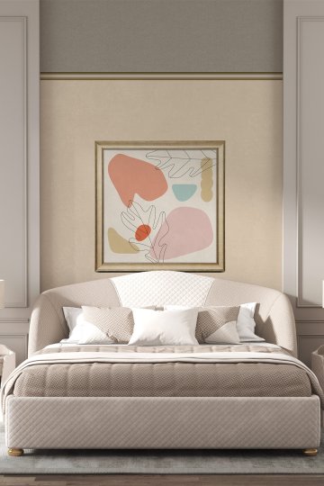 Dreamwall Gold Çıta ve Tablo Desenli Tek Parça Tekstil Duvar Kağıdı küçük görsel 4