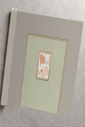Dreamwall Gold Çıta ve Tablo Desenli Yeşil Tek Parça Tekstil Duvar Kağıdı küçük görsel 4