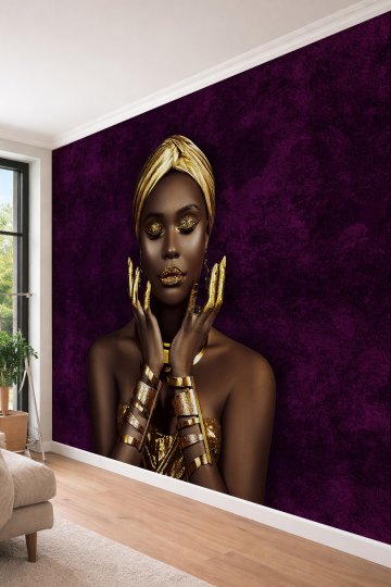 Dreamwall Gold  Egzotik Kadın Portresi Modern Sanat 