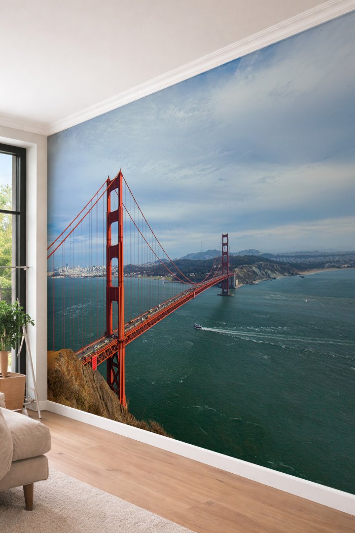 Dreamwall Golden Gate Köprüsü - San Francisco Temalı Tek Parça Tekstil Duvar Kağıdı