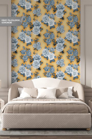 Dreamwall İri Gül Motifli Tek Parça Tekstil Duvar Kağıdı küçük görsel 1