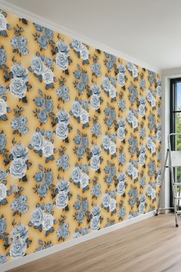 Dreamwall İri Gül Motifli Tek Parça Tekstil Duvar Kağıdı küçük görsel 2