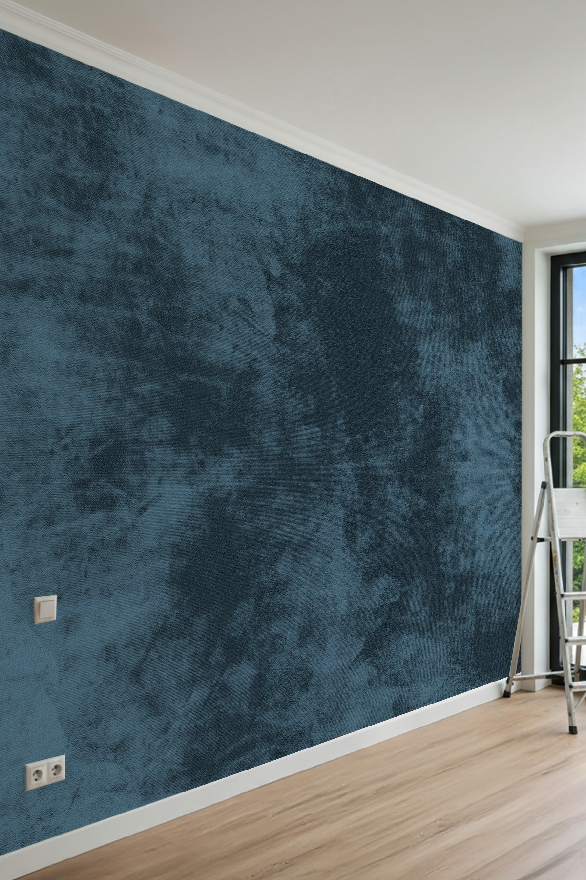 Dreamwall İtalyan Sıvası, Eskitme Mermer Gece Temalı Tek Parça Tekstil Duvar Kağıdı görsel 1