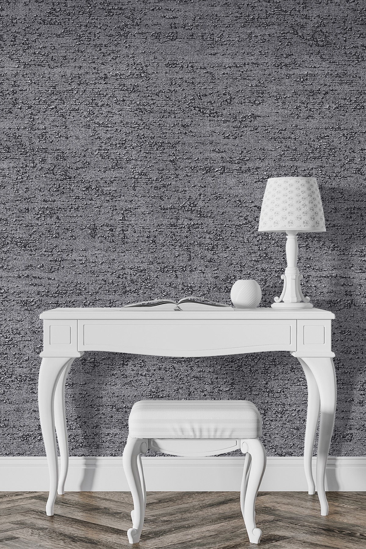 Dreamwall Kabartma Keten Efektli Desenli Tek Parça Tekstil Duvar Kağıdı görsel 1