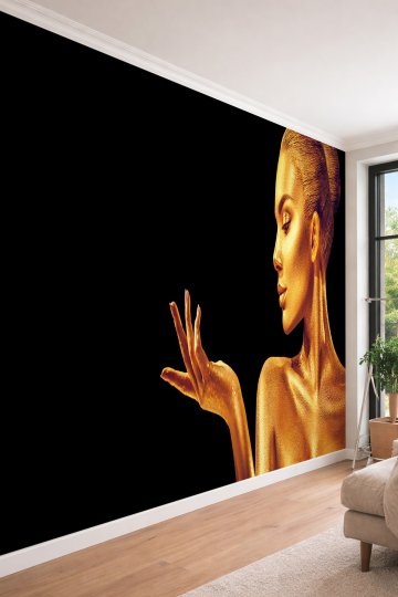 Dreamwall Kadın Figürü - Modern ve Lüks Sanat Temalı Tek Parça Tekstil Duvar Kağıdı