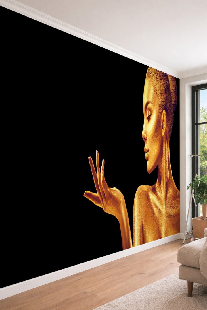 Dreamwall Kadın Figürü - Modern ve Lüks Sanat Temalı Tek Parça Tekstil Duvar Kağıdı