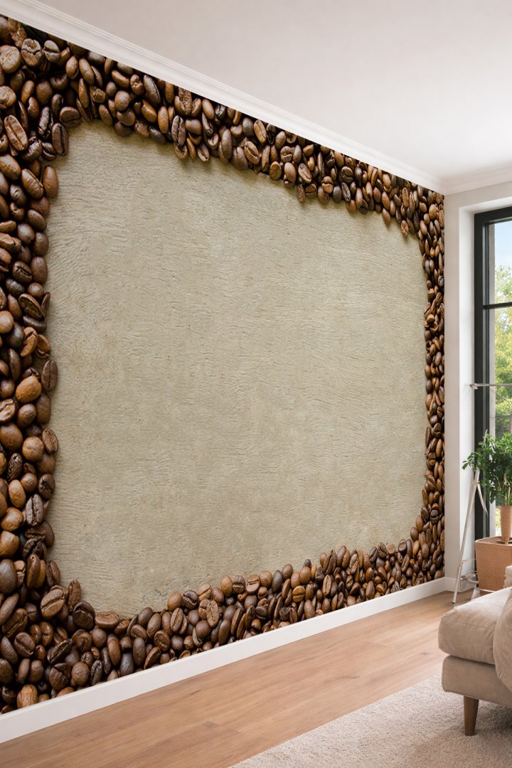 Dreamwall Kahve Çekirdeği Çerçeve Desenli Tekstil Duvar Kağıdı