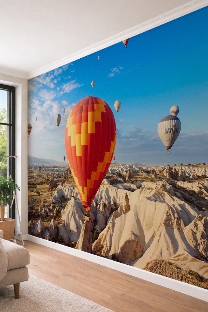 Dreamwall Kapadokya Sıcak Hava Balonları - Turizm ve Oteller İçin Tek Parça Tekstil Duvar Kağıdı