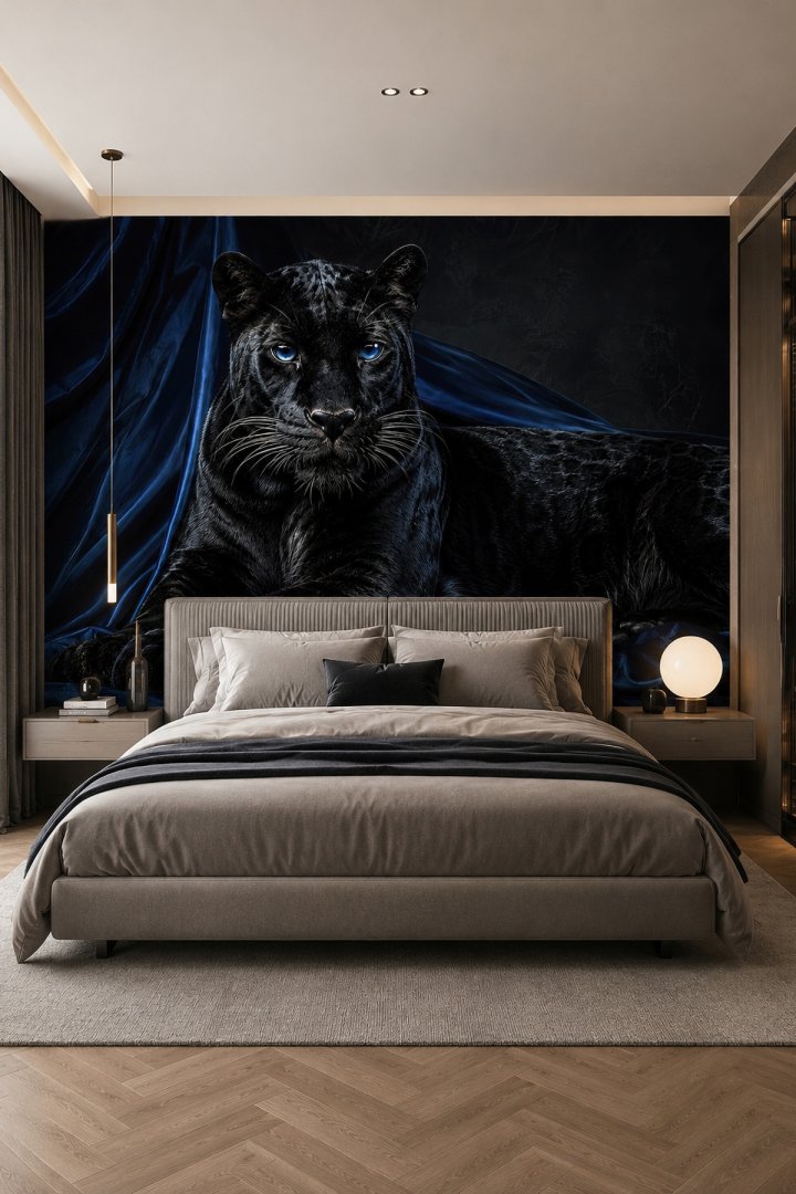 Dreamwall Karanlığın Efendisi- Siyah Panter Hayvan Desenli Tek Parça Duvar Kağıdı