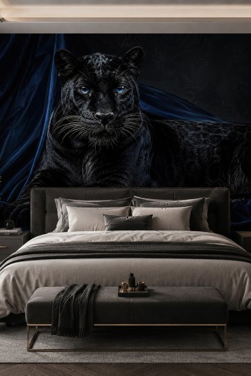 Dreamwall Karanlığın Efendisi- Siyah Panter Hayvan Desenli Tek Parça Duvar Kağıdı küçük görsel 2