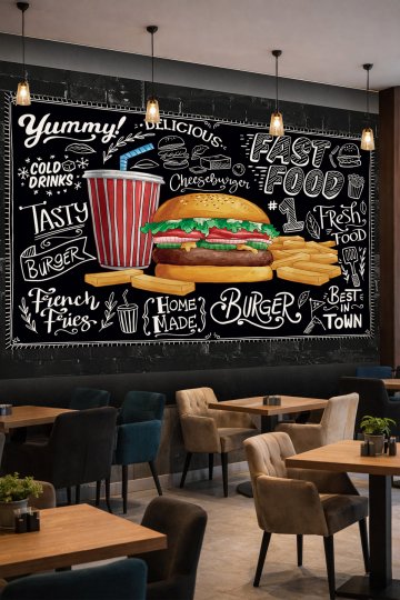 Dreamwall Karışık Top Dondurma, Çikolata Sosu ve Meyve Motifli Tek Parça Duvar Kağıdı küçük görsel 2