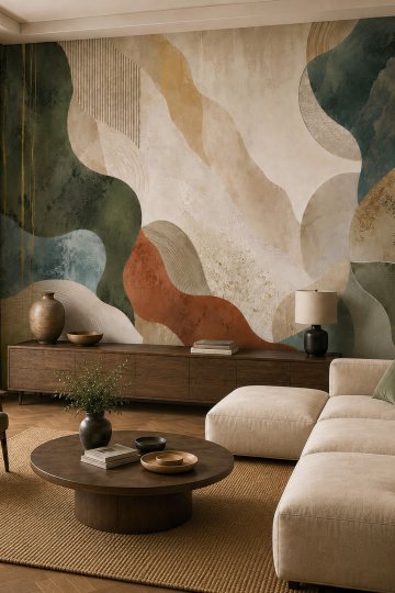 Dreamwall Katmanların Uyumu Tek Parça Tekstil Duvar Kağıdı küçük görsel 2
