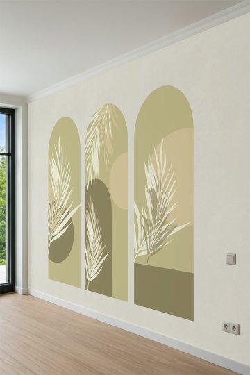 Dreamwall Kemerli Soft Yaprak Desenli Desenli Tek Parça Tekstil Duvar Kağıdı küçük görsel 1