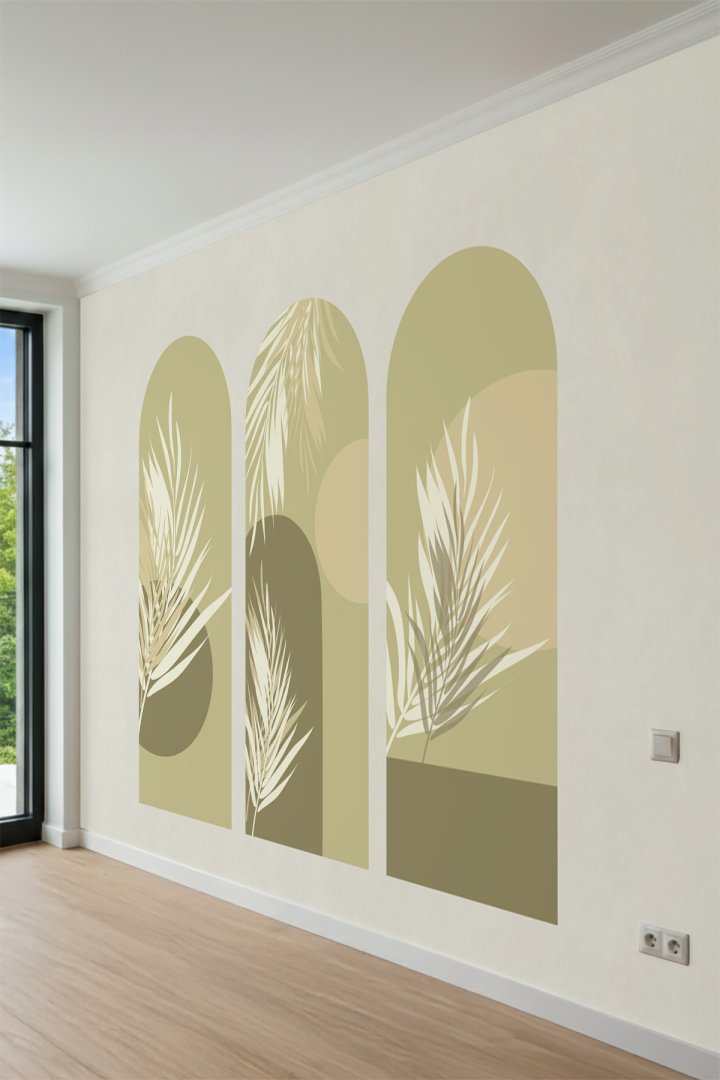 Dreamwall Kemerli Soft Yaprak Desenli Desenli Tek Parça Tekstil Duvar Kağıdı