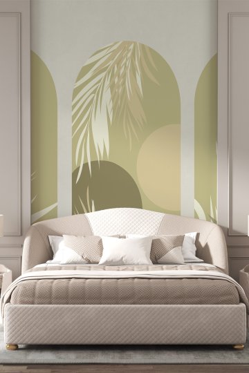 Dreamwall Kemerli Soft Yaprak Desenli Desenli Tek Parça Tekstil Duvar Kağıdı küçük görsel 3