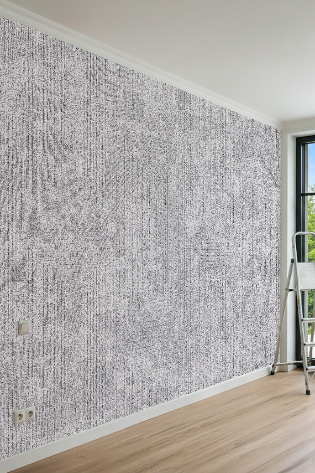 Dreamwall Keten Dokulu Modern Tekstürlü Düz Renk Tek Parça Tekstil Duvar Kağıdı görsel 1