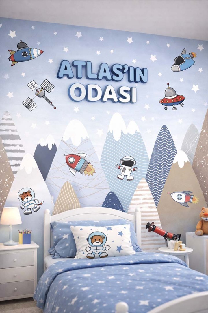 Dreamwall Kişiye Özel Çocuk & Bebek Odası Duvar Kağıdı – İsimli Fotoğraflı Tasarım