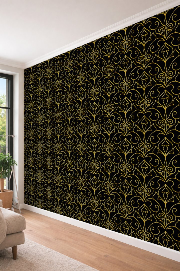 Dreamwall Klasik Damask Desenli Lüks Tek Parça Tekstil Duvar Kağıdı
