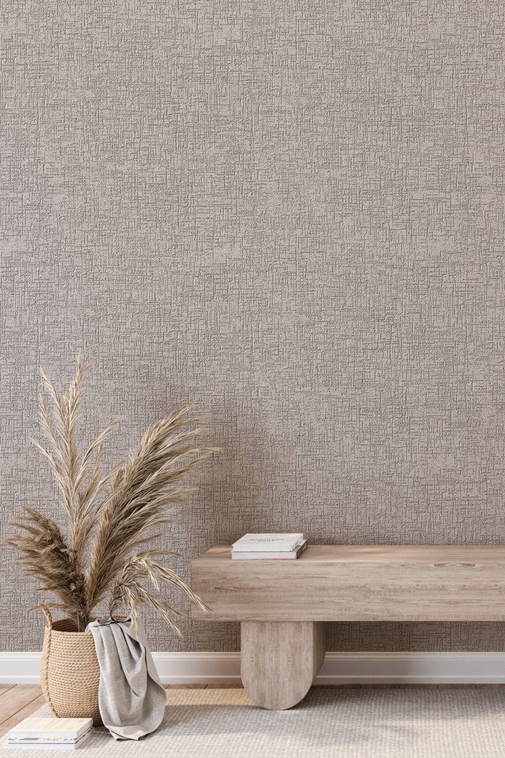 Dreamwall Kumaş Dokulu, Dokuma Efektli ve Modern Motifli Monokrom Tek Parça Tekstil Duvar Kağıdı